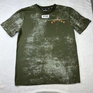 Rise As 1ne “CHICAGO” Men’s Camo Green Stone Wash T-Shirt - Small.